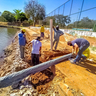 Muro de arrimo do Lago Veredinha é reconstruído