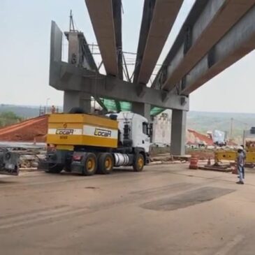 Instaladas 10 vigas de concreto no Viaduto do Torto