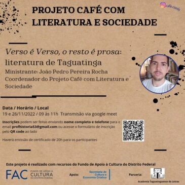 Café com Literatura e Sociedade promove minicurso intitulado Verso é verso